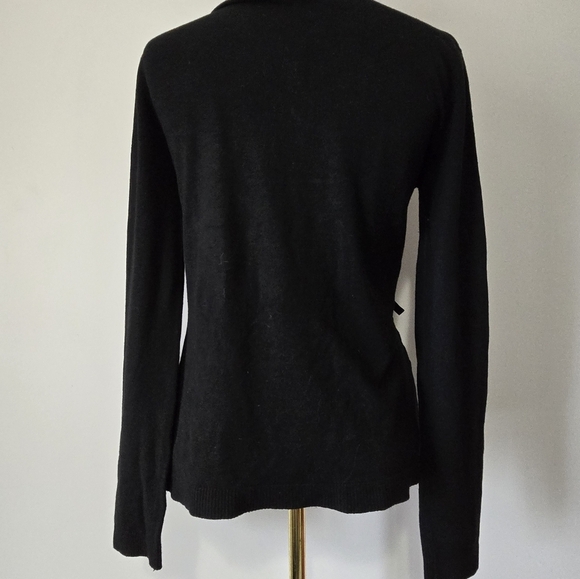 FIL A FIL Couture Black Turtleneck Sweater with Buckle Accents. Size Medium - Picture 7 of 12